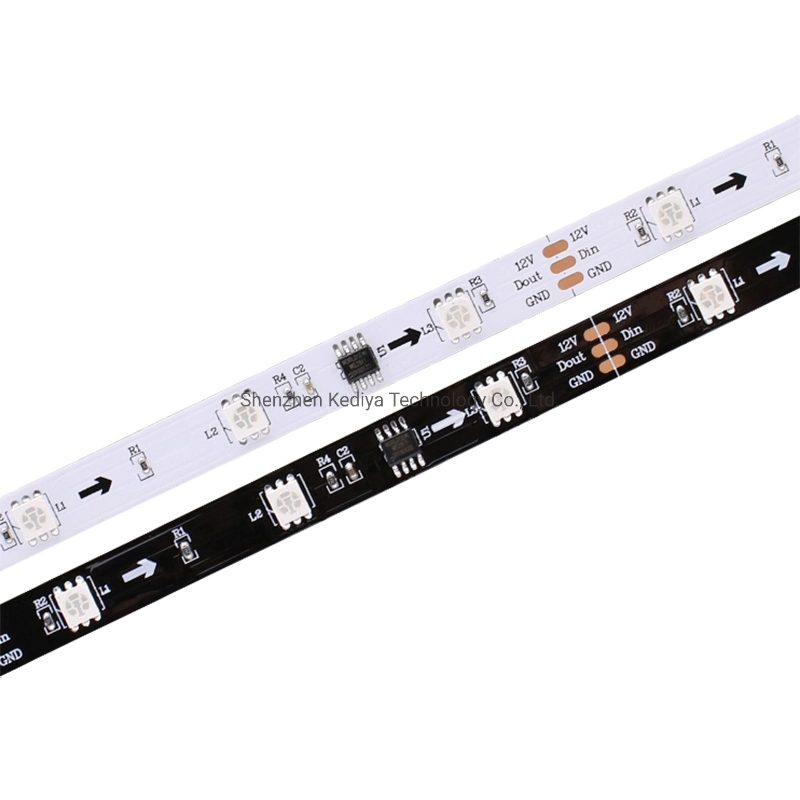 High Brightness Dream Color 5050 RGB Pixel Luces LED 30 LEDs/M Addressable Built in IC Ws2811 DC 12V Digital LED Strip Light